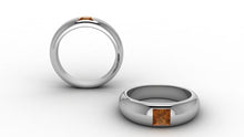 Citrine customizable princess cut gemstone jewelry ring sterling silver