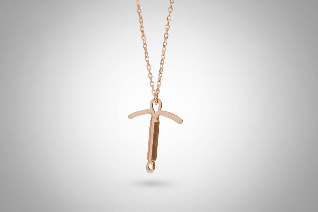 Minimalist IUD Charm Necklace - Solid 10k Gold / 18" Chain / Women's Reproductive Health