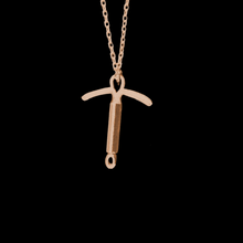 Minimalist IUD Charm Necklace - Solid 10k Gold / 16" Chain / Women's Reproductive Health