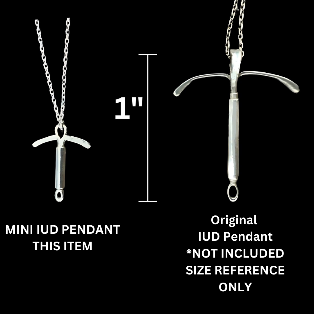 Minimalist IUD Charm Necklace - Solid 10k Gold / 18" Chain / Women's Reproductive Health