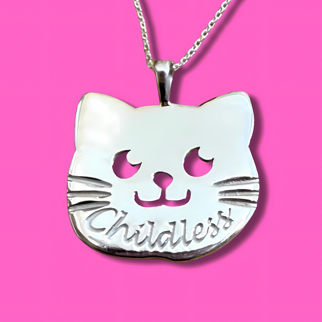 Childless Cat Lady Pendant Necklace