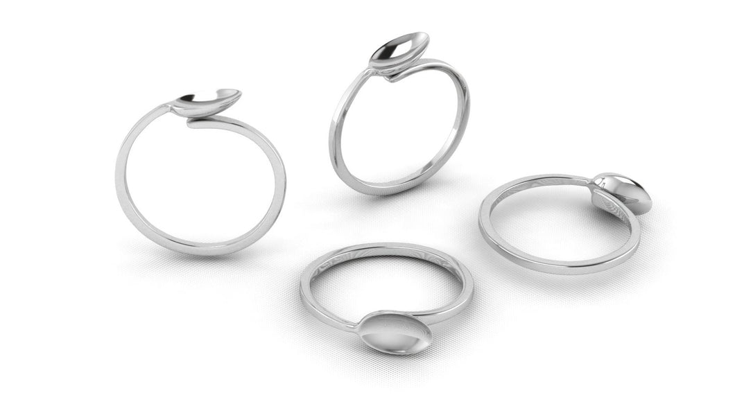 Image of a delicate spoon ring in silver