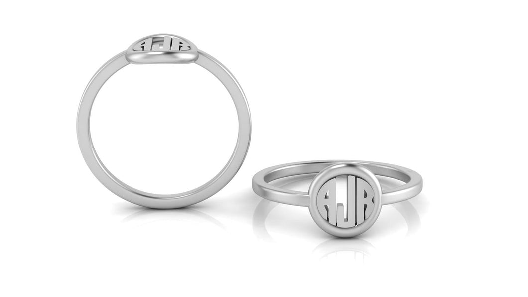 Sterling Silver Monogram Ring – WitzJewelryDesign