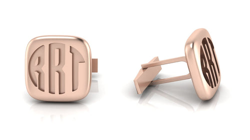 Image of two monogrammed cuff links 