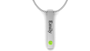 Sterling Silver Birthstone Pendant With Name