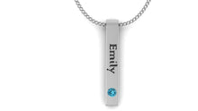 Sterling Silver Birthstone Pendant With Name